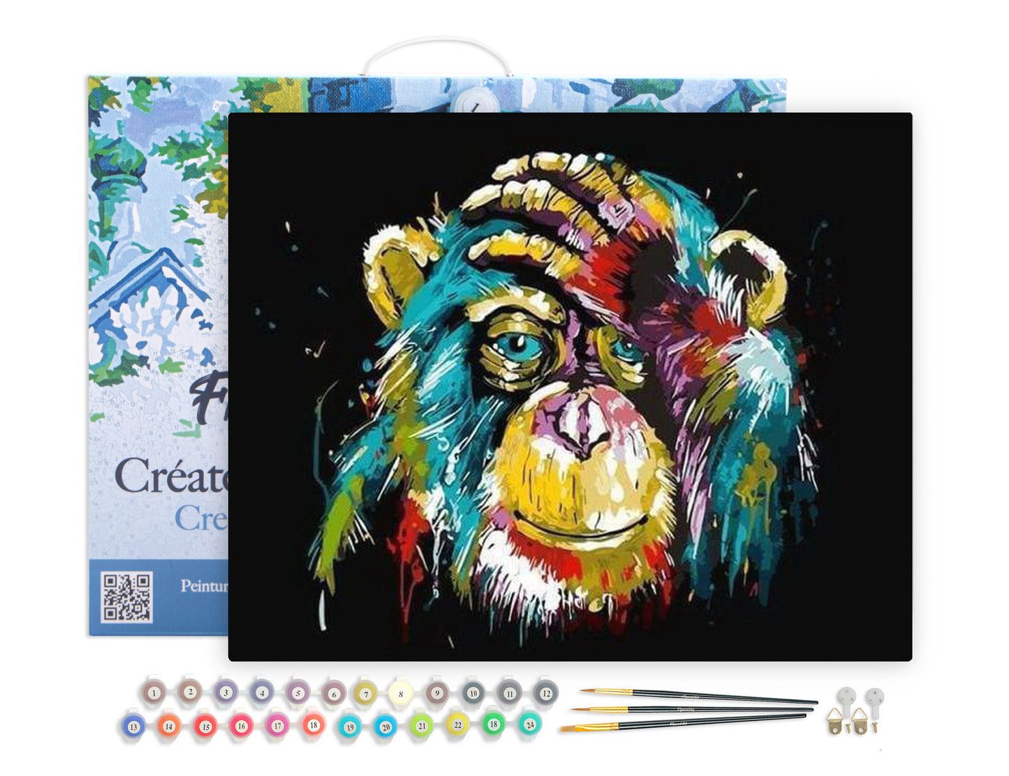 Paint by Numbers Framed - Baboon Pop Art