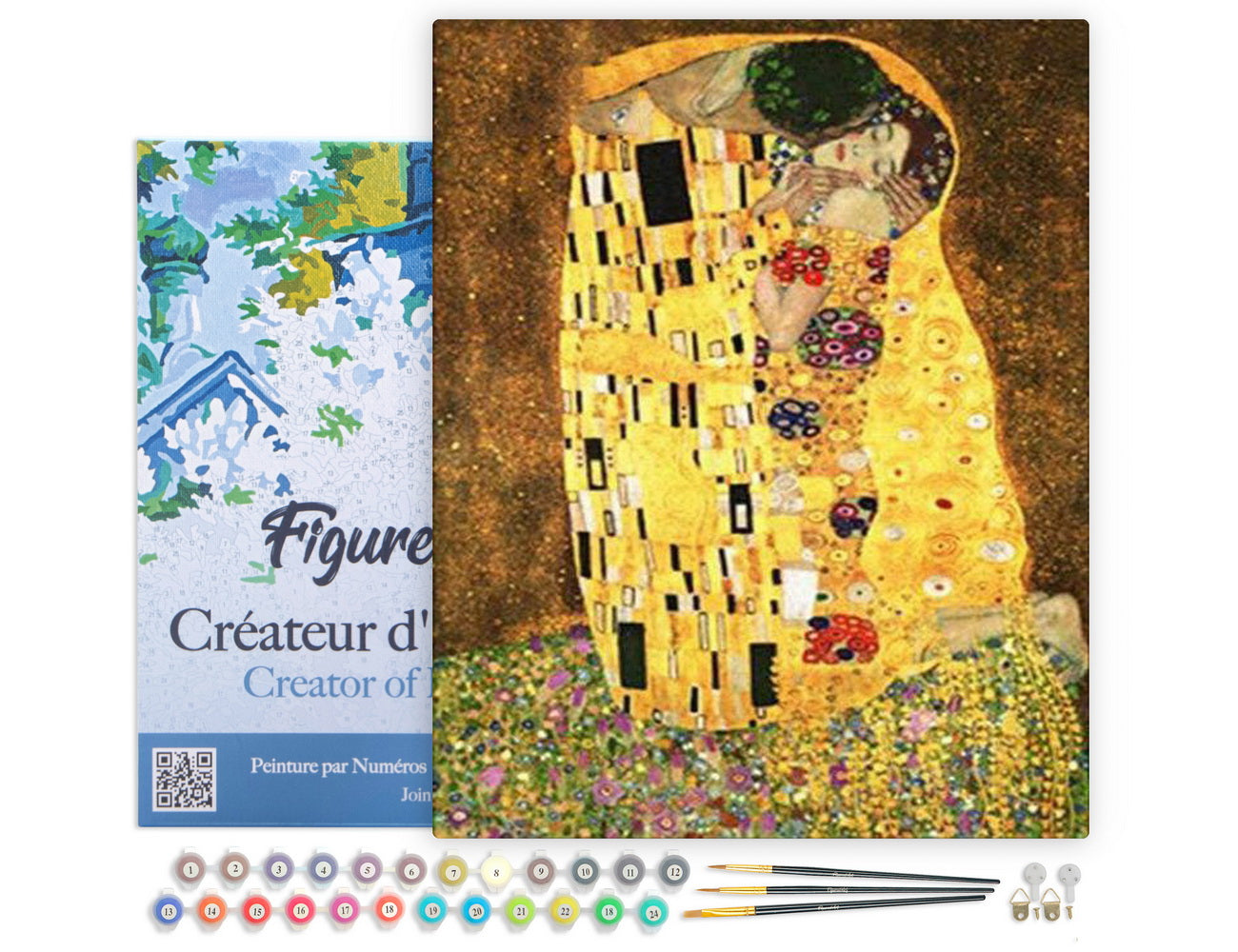 Paint by numbers kit for adults Paint by Numbers Framed - The Kiss - Gustav Klimt Figured'Art