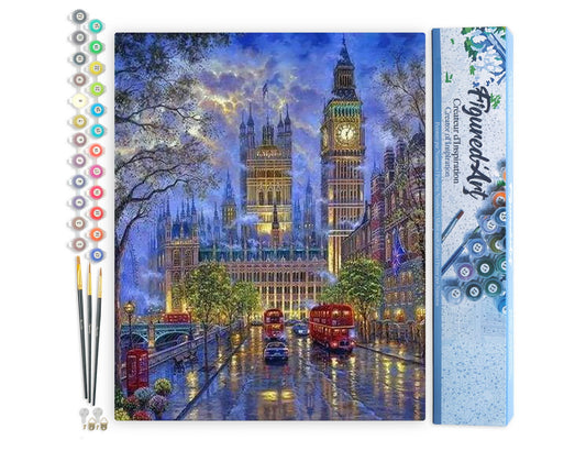 Paint by Numbers for adults - Paint by Numbers rolled - London in the dusk