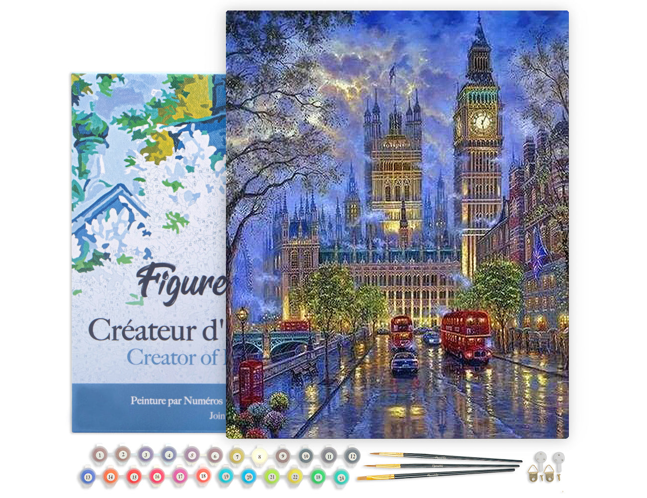 Paint by numbers kit for adults Paint by Numbers Framed - London in the dusk Figured'Art