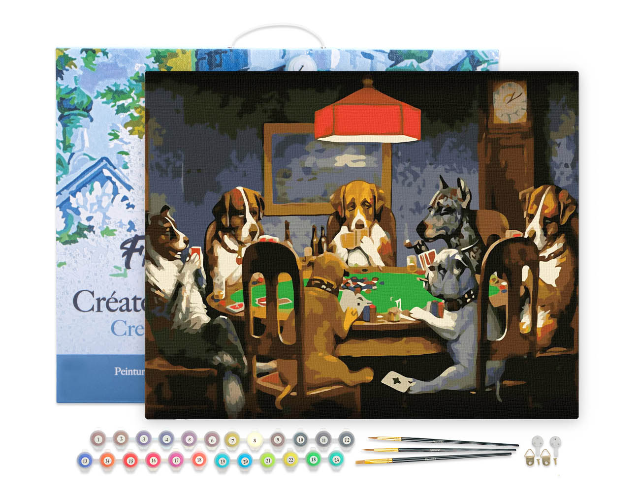 Paint by numbers kit for adults Paint by Numbers Framed - Dogs playing Poker Figured'Art