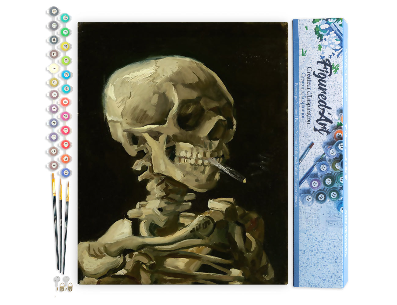 Paint by Numbers rolled - Van Gogh - Skull with Burning Cigarette