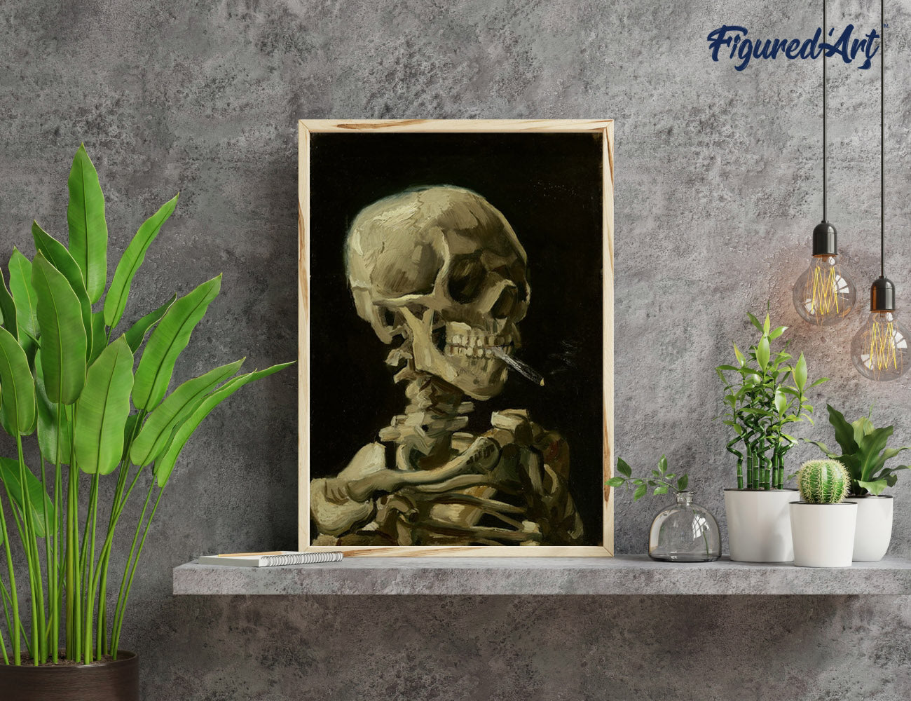 Paint by Numbers rolled - Van Gogh - Skull with Burning Cigarette