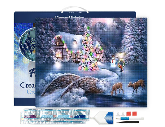Diamond Painting Framed - Chalet during Winter