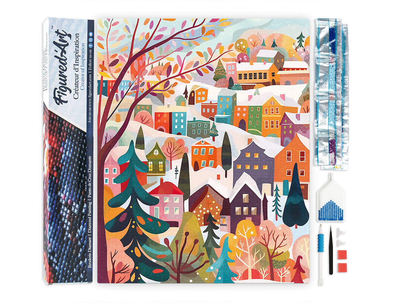 Diamond Painting - Colorful Winter Village