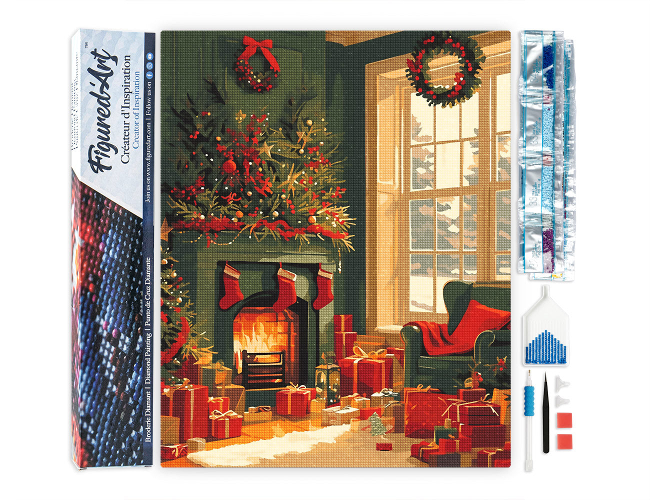 Diamond Painting - Festive Fireplace Scene