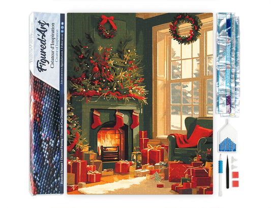 Diamond Painting - Festive Fireplace Scene