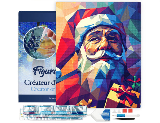 Diamond Painting Framed - Polygon Santa