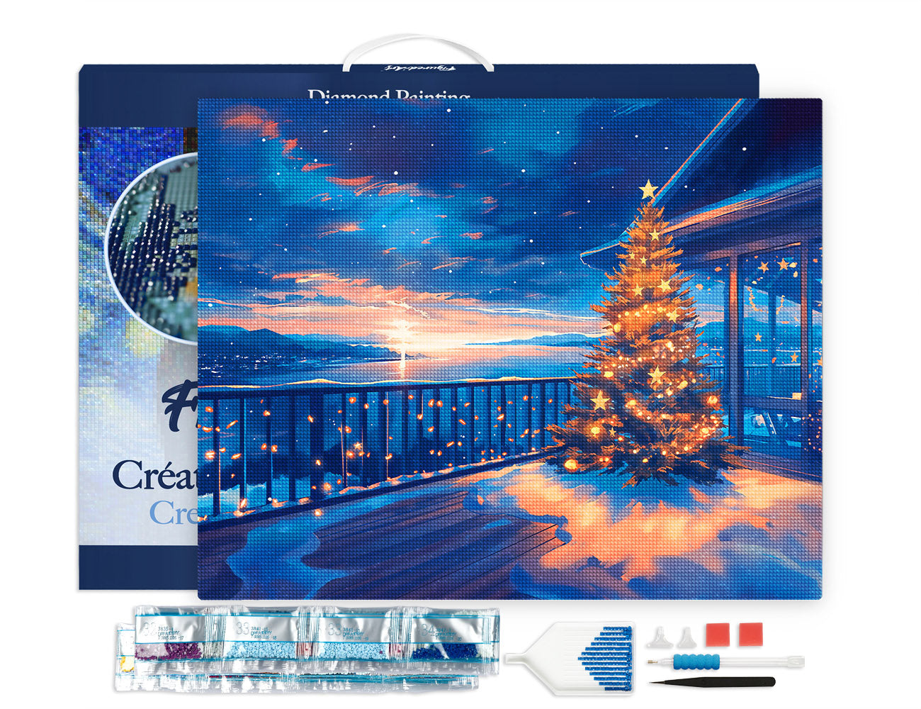 Diamond Painting Framed - Twinkling Christmas Terrace