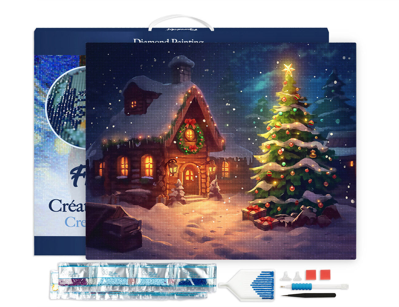 Diamond Painting Framed - Snowy Christmas Cottage
