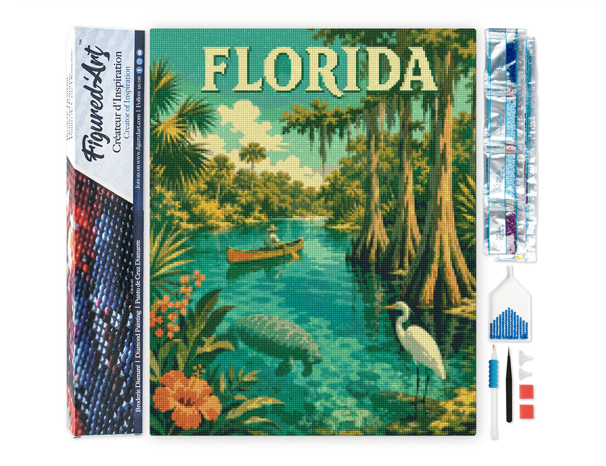 Diamond Painting - Florida Wildlife Vintage Poster FiguredArt