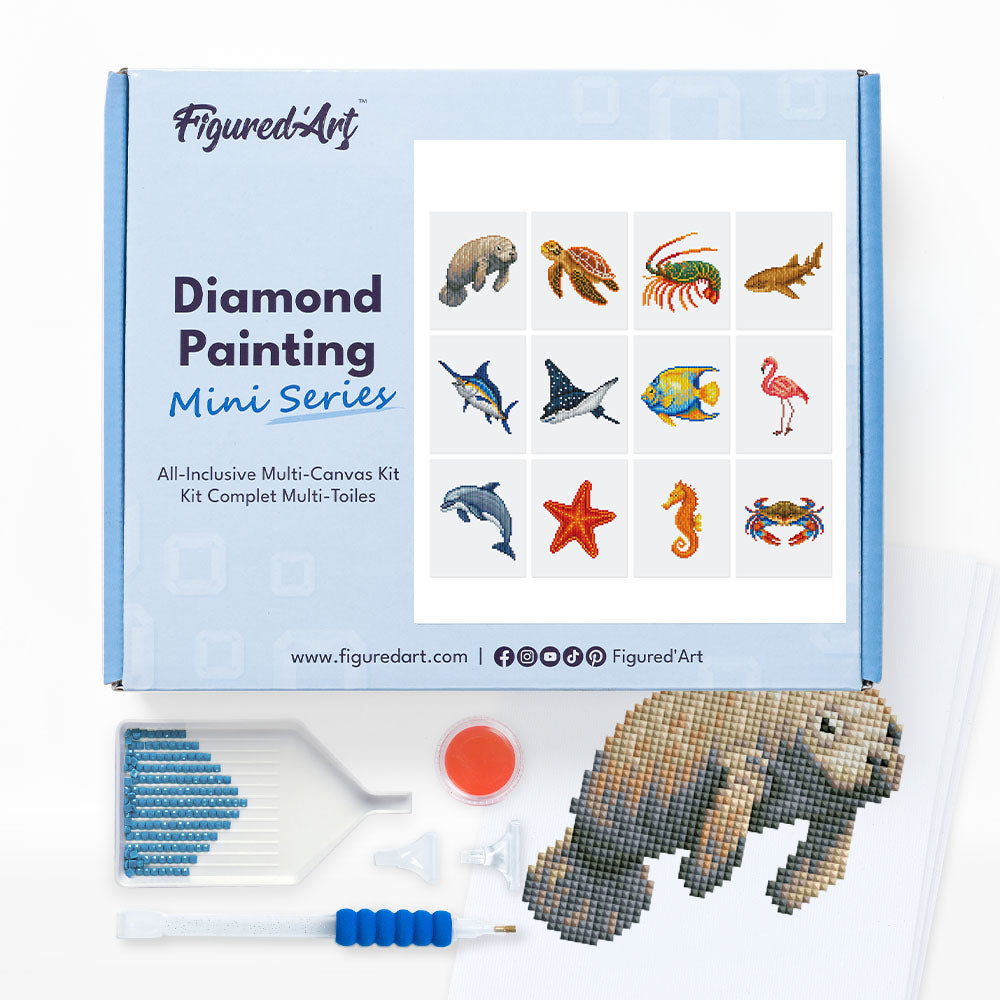 Gem Painting kit - Aquatic animals series FiguredArt