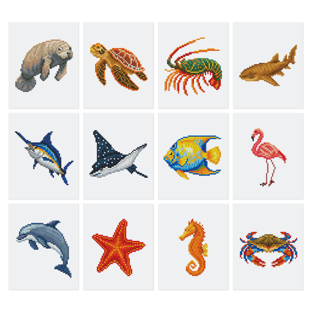 Gem Painting kit - Aquatic animals series