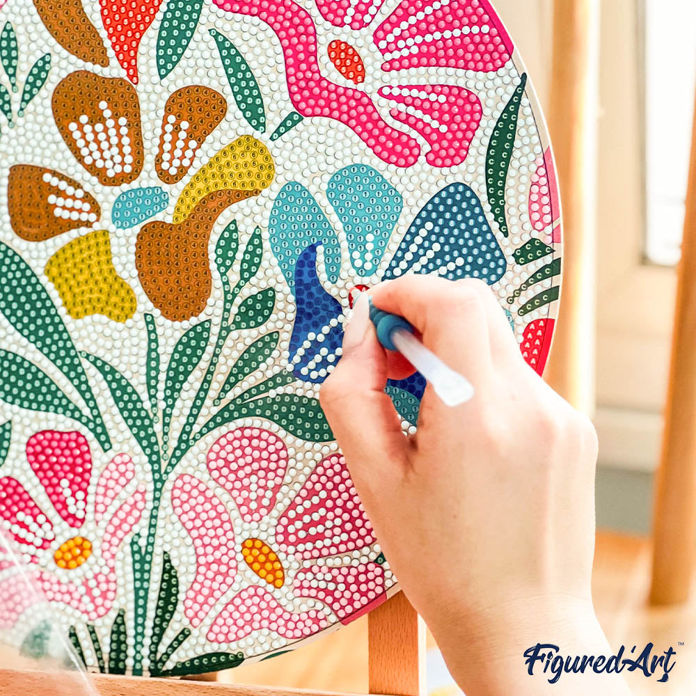 Diamond Painting on Wood Slice - Sunflower