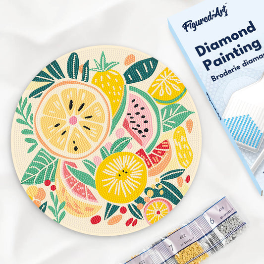 Diamond Painting on Wood Slice - Fruits FiguredArt