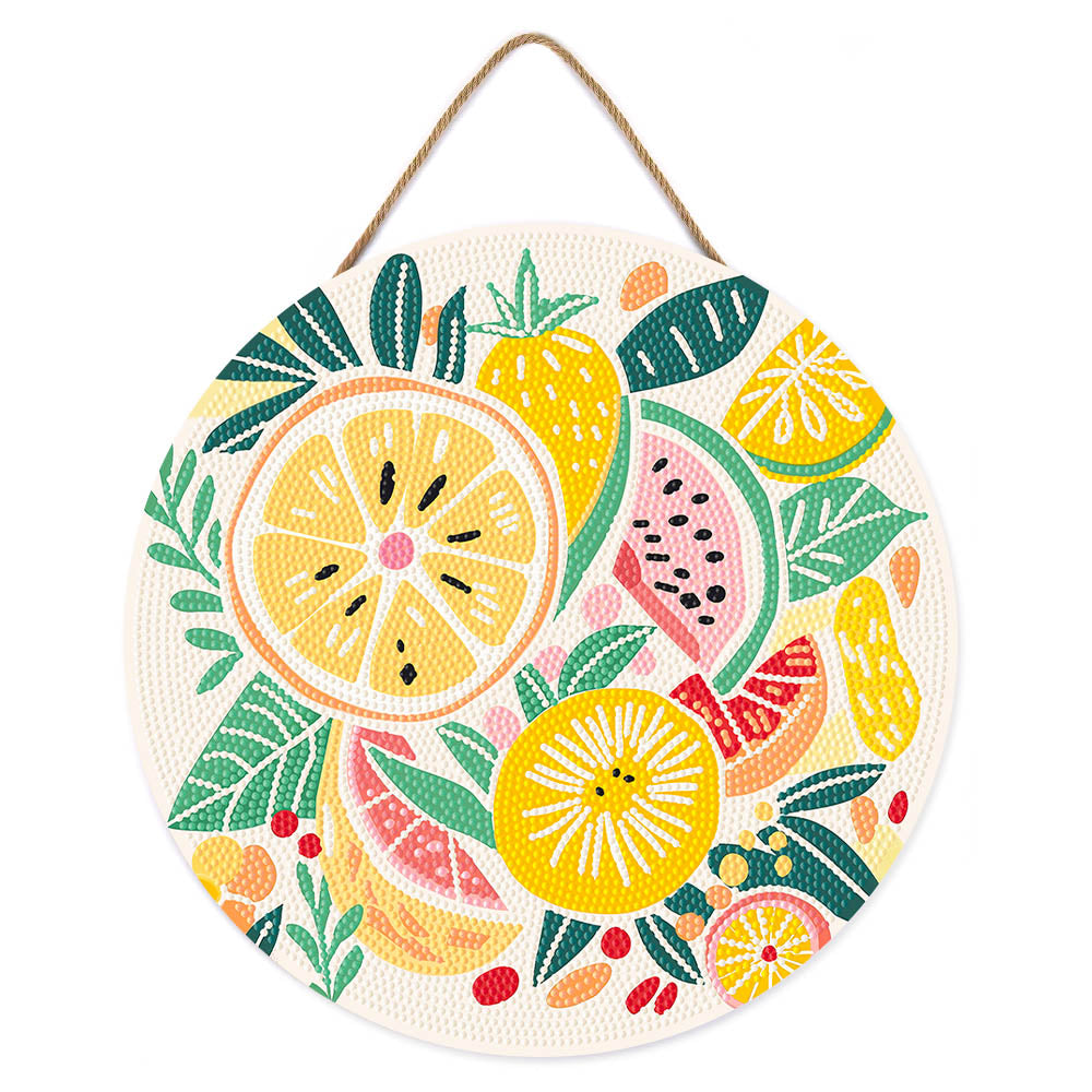 Diamond Painting on Wood Slice - Fruits