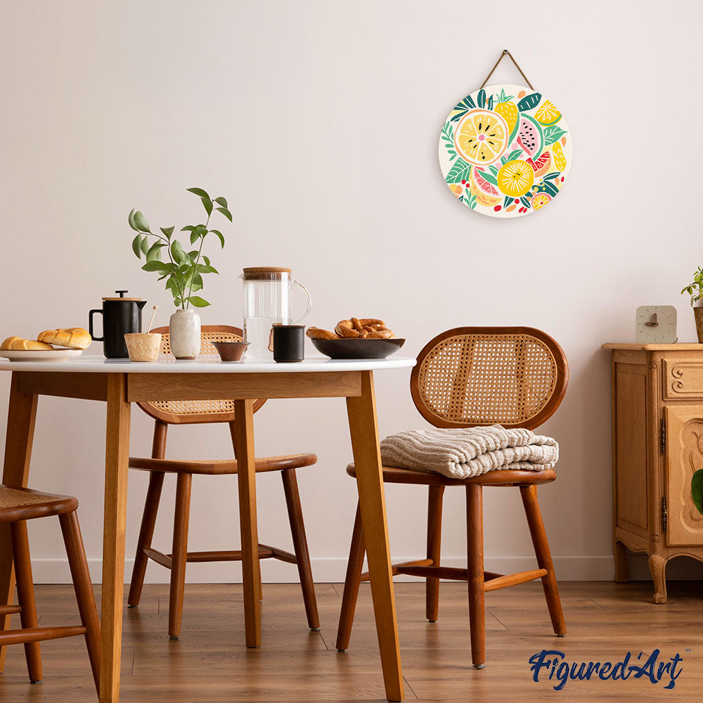 Diamond Painting on Wood Slice - Fruits