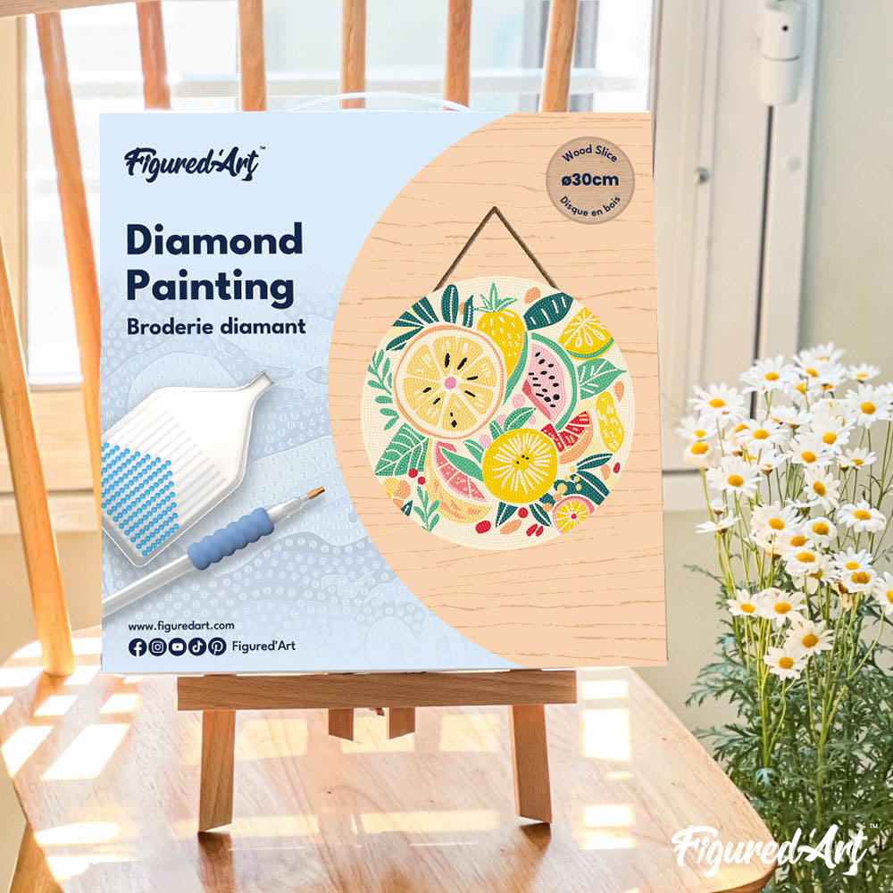 Diamond Painting on Wood Slice - Fruits