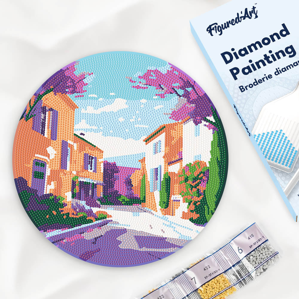 Diamond Painting on Wood Slice - Provence Spring FiguredArt
