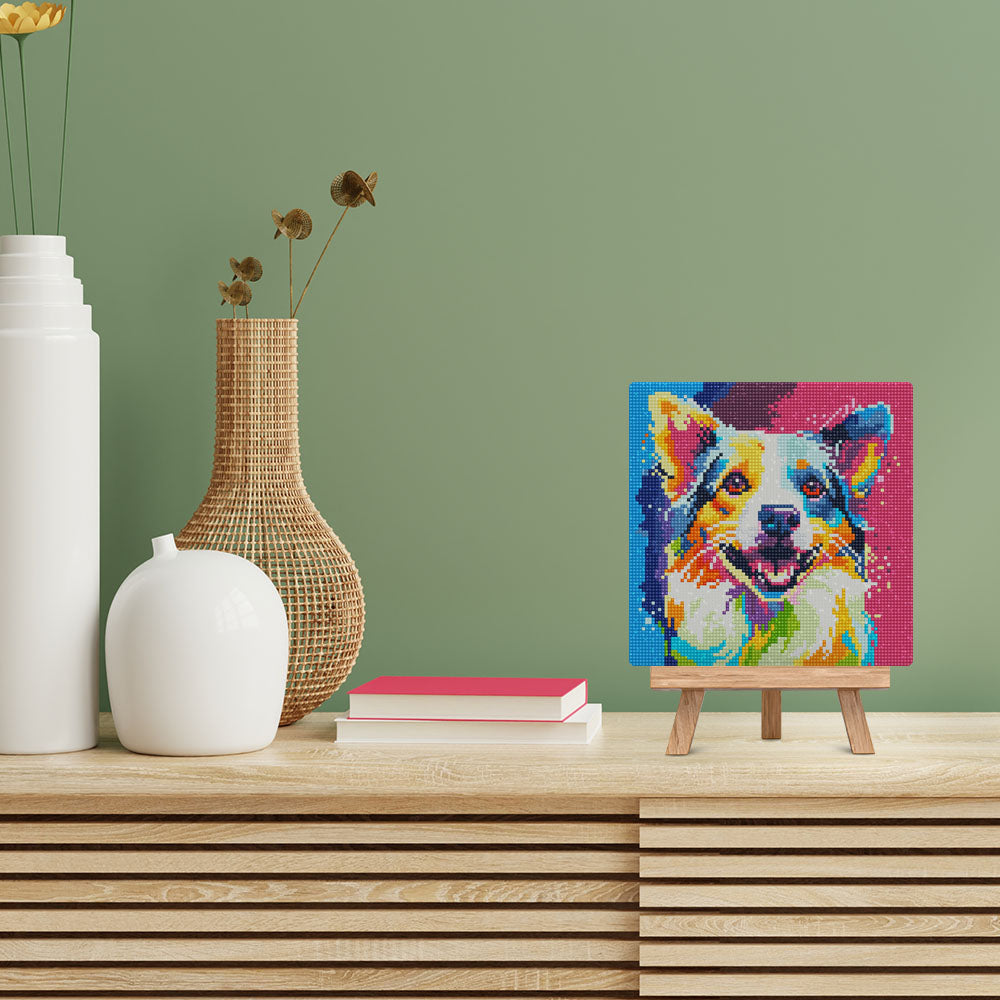 Mini Diamond Painting 10"x10" framed - Dog Abstract Pop Art
