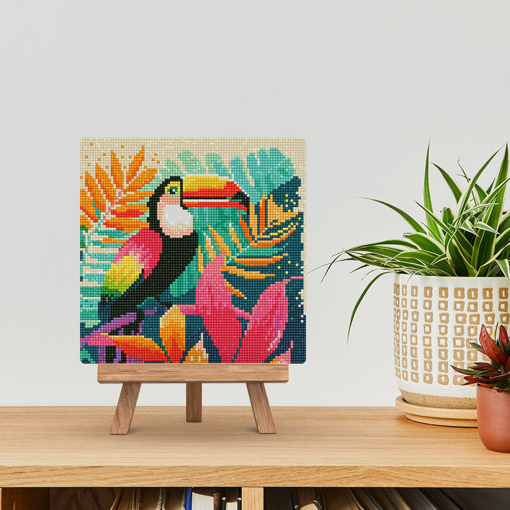 Mini Diamond Painting 10"x10" rolled - Tropical Toucan