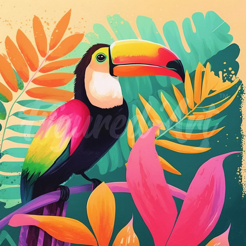 Mini Diamond Painting 10"x10" rolled - Tropical Toucan