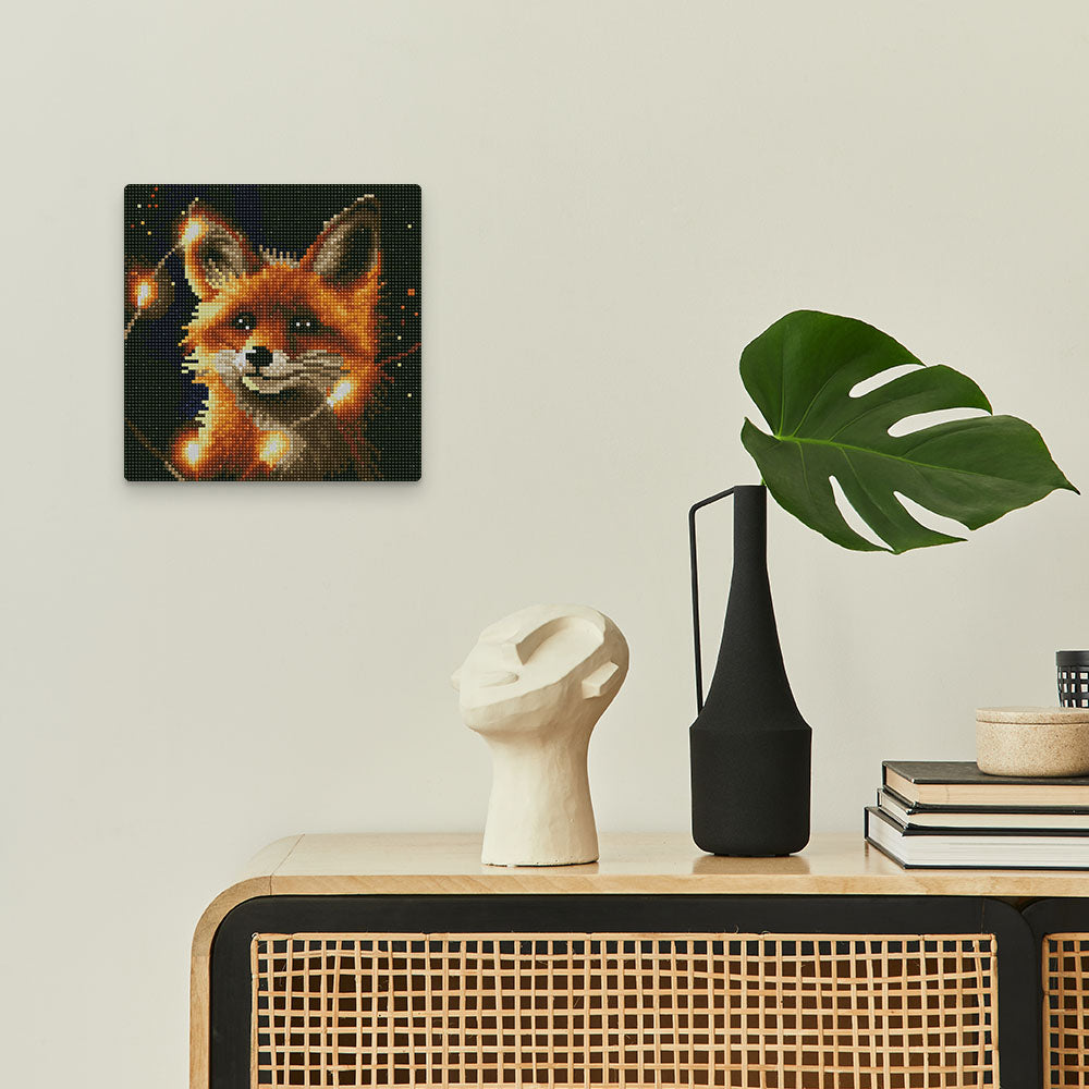 Mini Diamond Painting 10"x10" framed - Red Fox and Light
