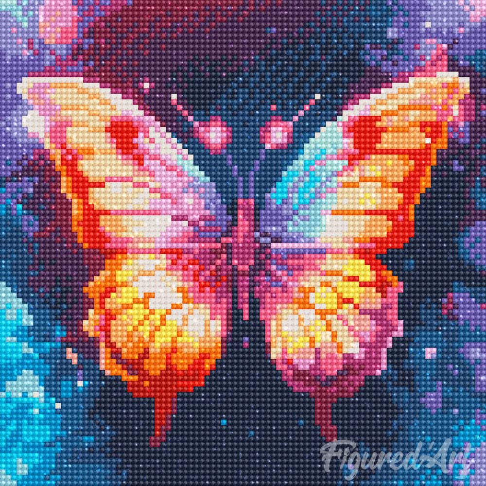 Mini Diamond Painting 10"x10" framed - Sparkling Butterfly