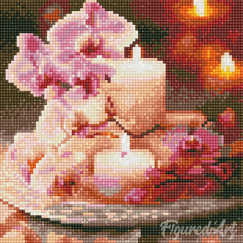 Mini Diamond Painting 10"x10" rolled - Orchids and Candles