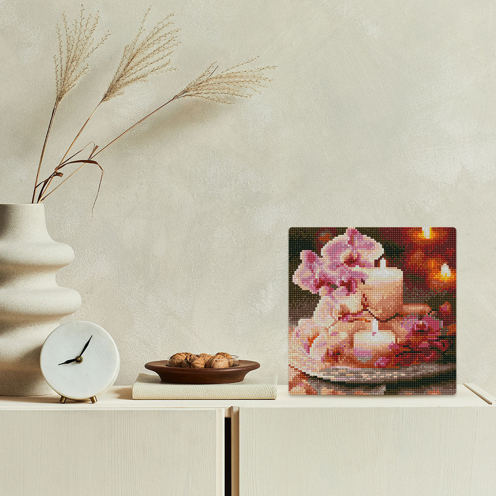 Mini Diamond Painting 10"x10" rolled - Orchids and Candles