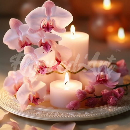Mini Diamond Painting 10"x10" rolled - Orchids and Candles