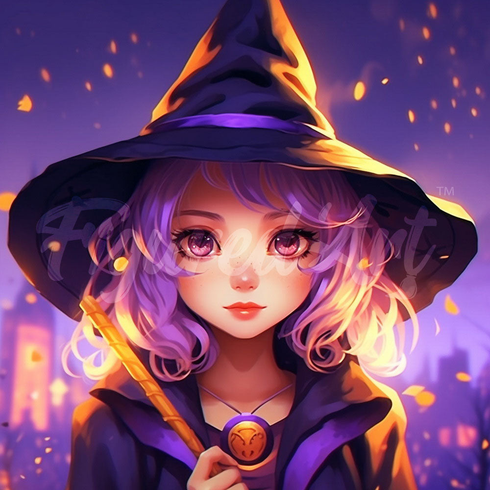 Mini Diamond Painting 10"x10" framed - Charming Little Witch