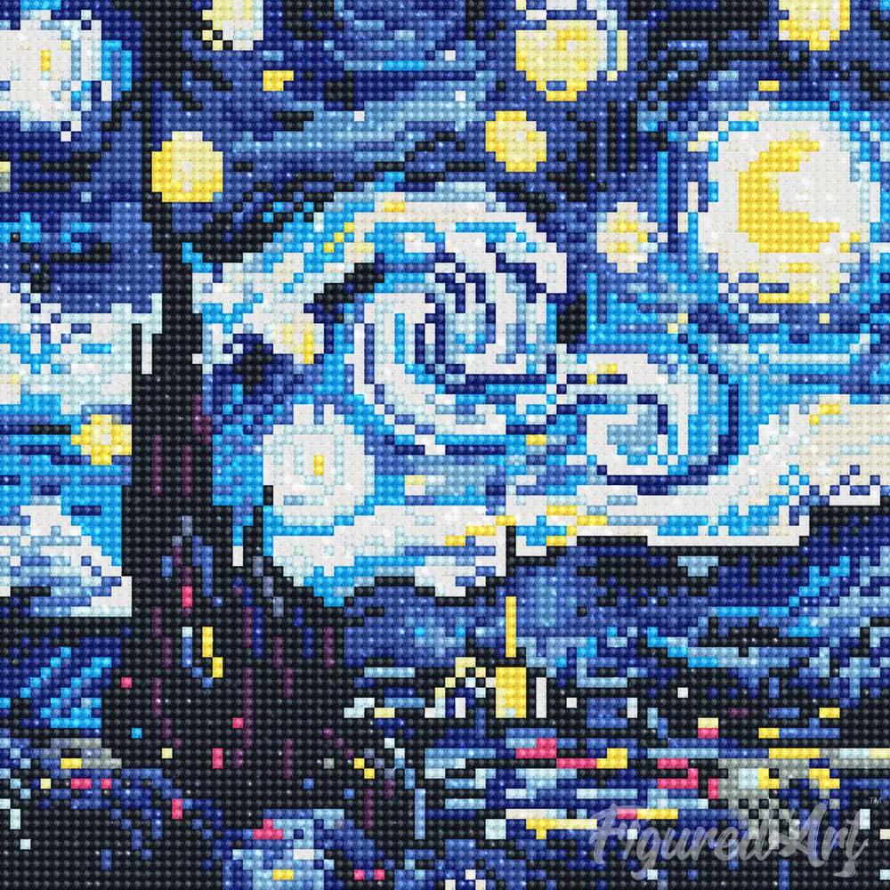 Mini Diamond Painting 10"x10" rolled - Vibrant Starry Night