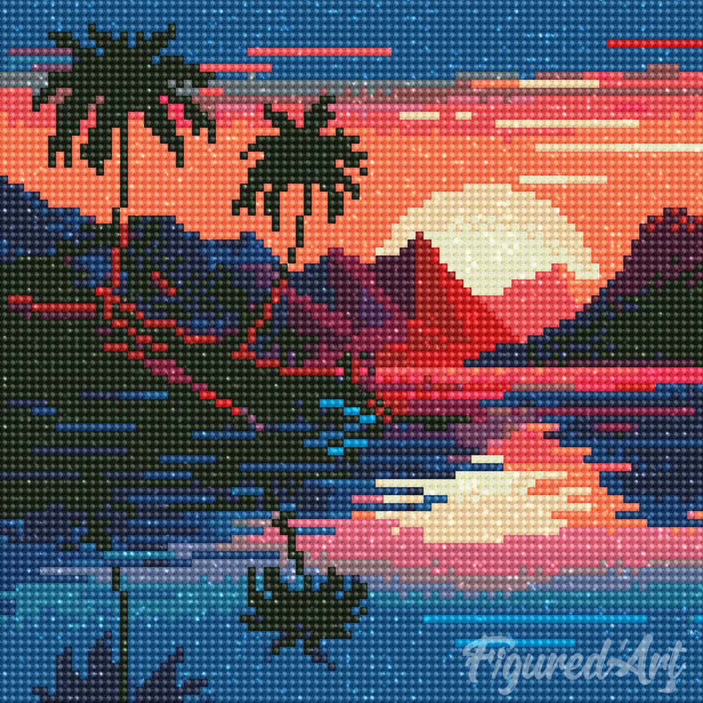 Mini Diamond Painting 10"x10" rolled - The Sea and the Sunset