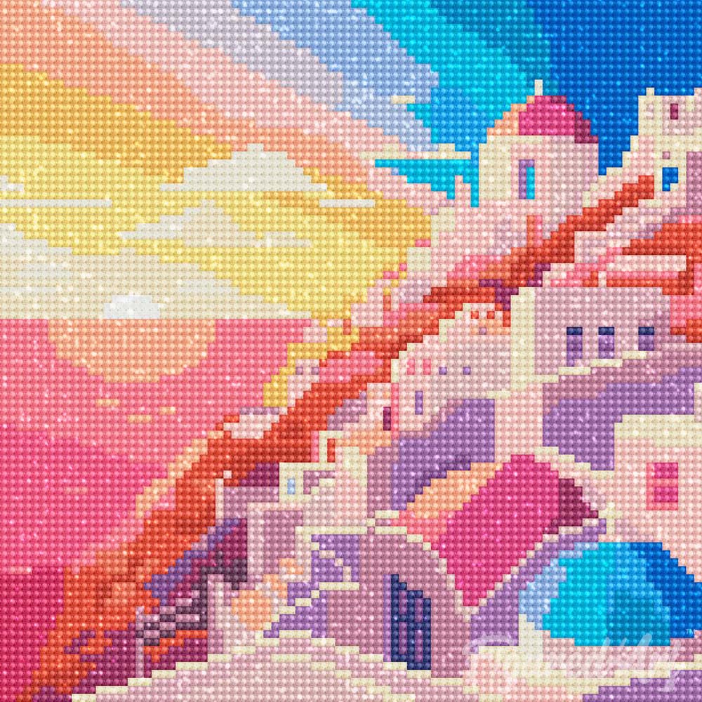 Mini Diamond Painting 10"x10" rolled - Santorini Sunset