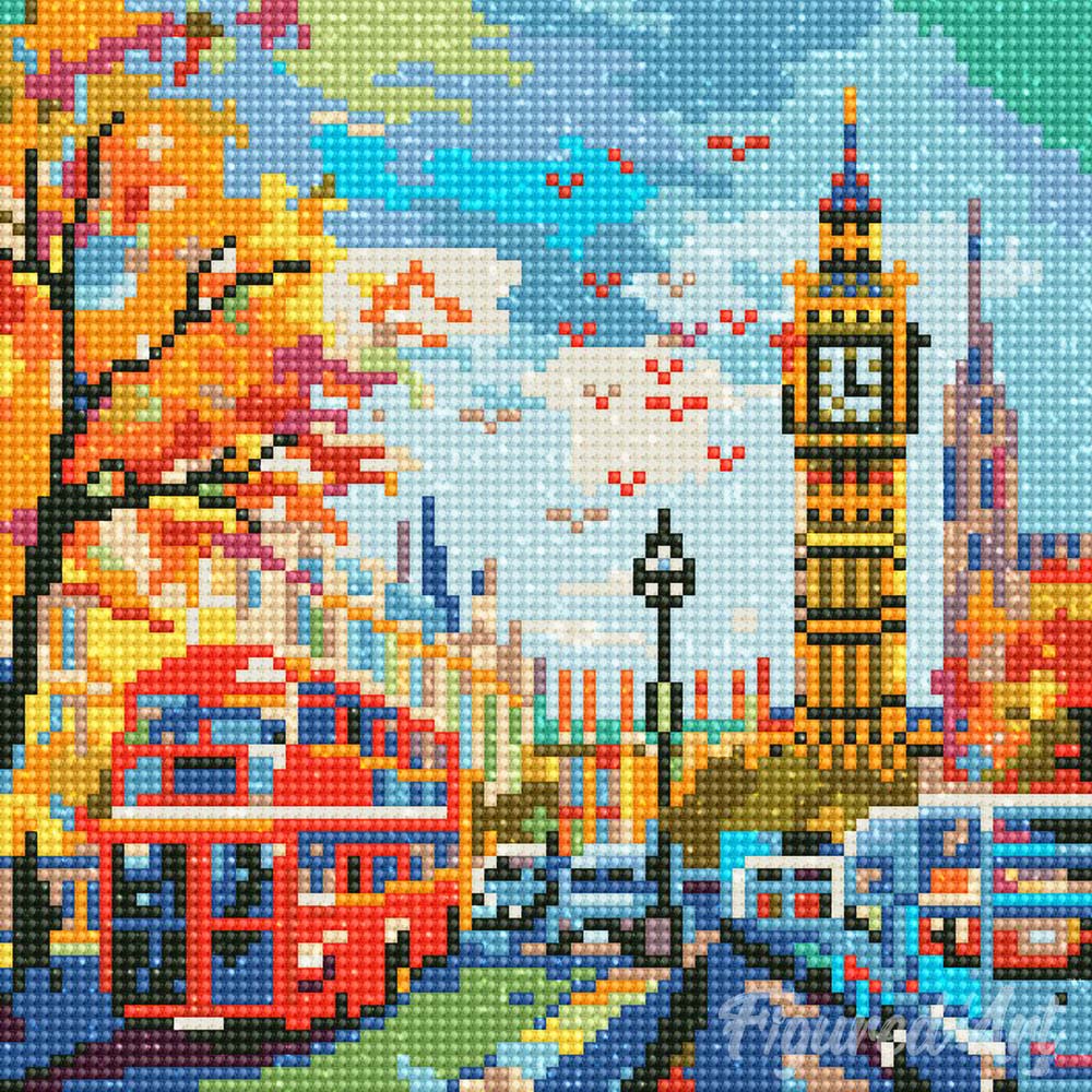 Mini Diamond Painting 10"x10" rolled - Autumn in London City