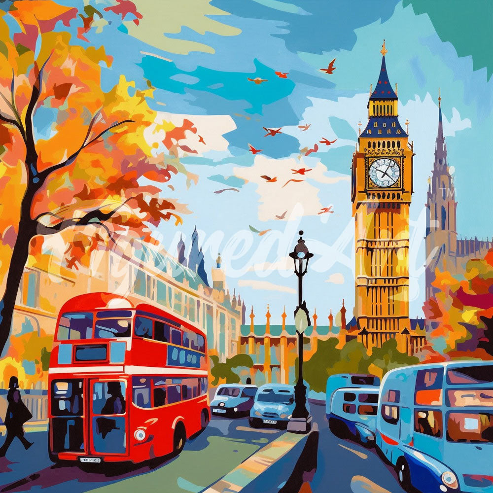 Mini Diamond Painting 10"x10" rolled - Autumn in London City