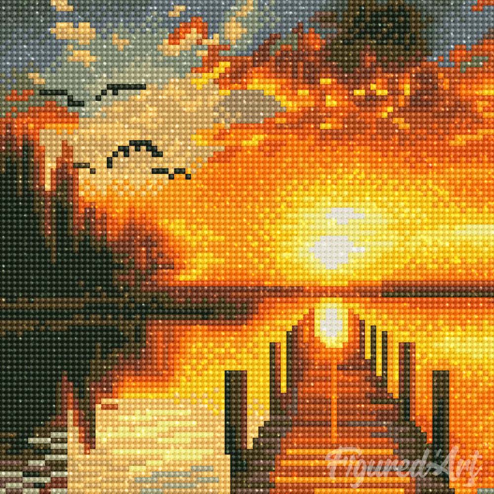 Mini Diamond Painting 10"x10" rolled - Golden Lake Sunset