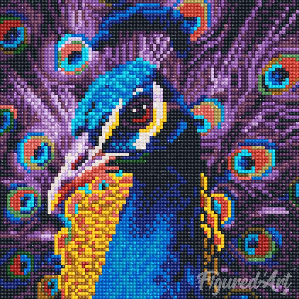 Mini Diamond Painting 10"x10" rolled - Graceful Peacock