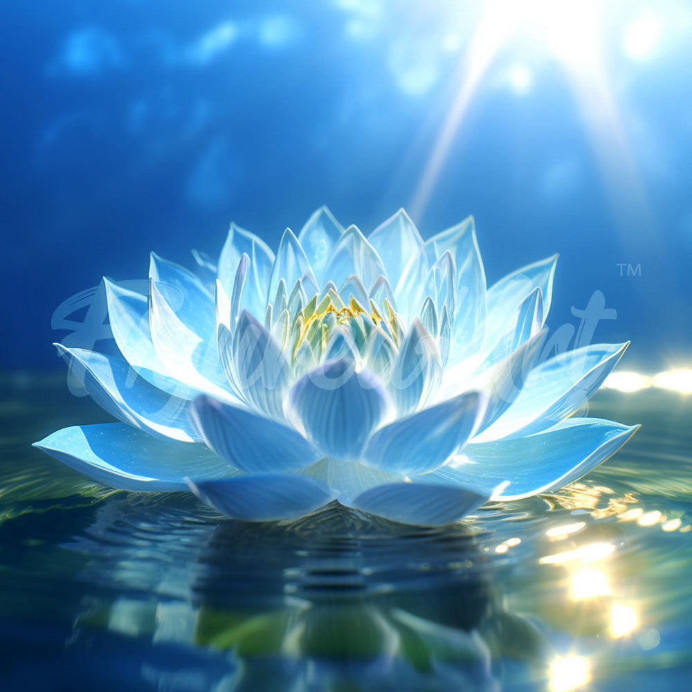 Mini Diamond Painting 10"x10" framed - Shiny White Lotus