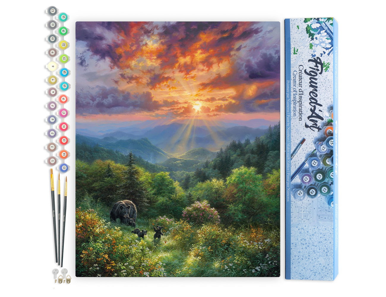 Paint by Numbers rolled - Bear and Sunset