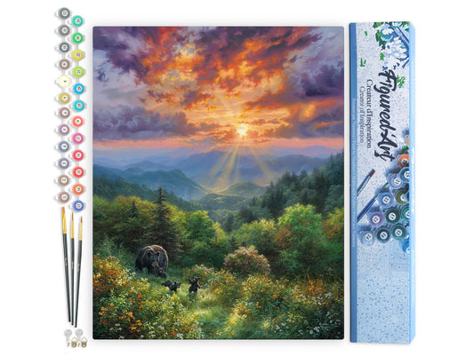 Paint by Numbers rolled - Bear and Sunset