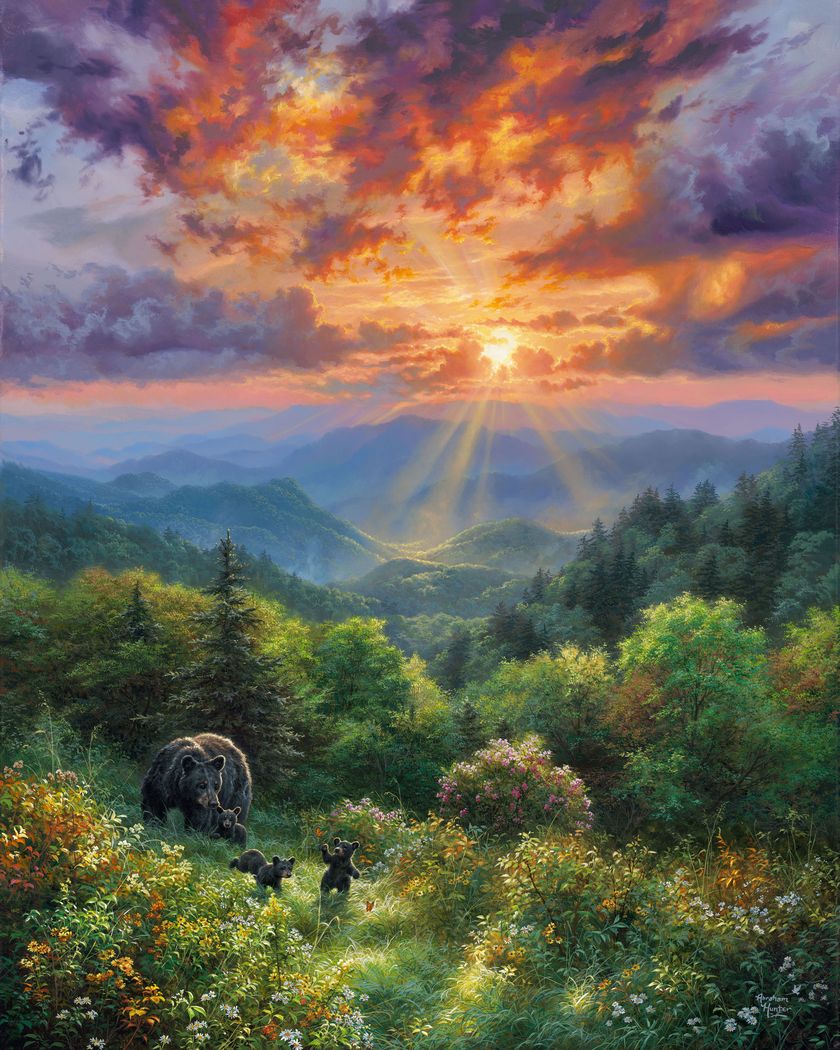 Paint by Numbers rolled - Bear and Sunset