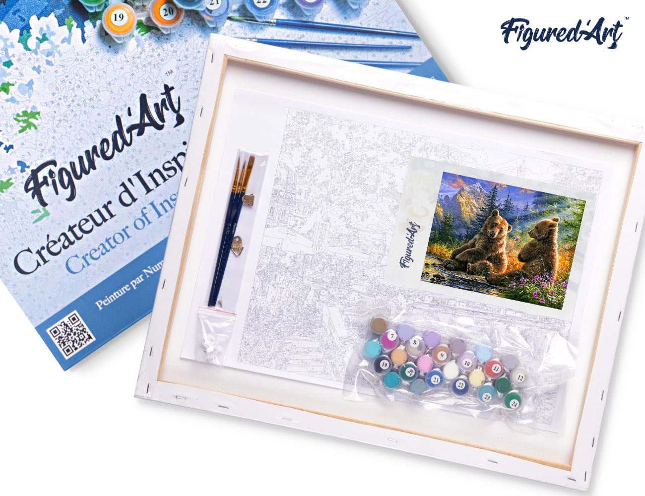 Paint by Numbers Framed - Sitting Bears