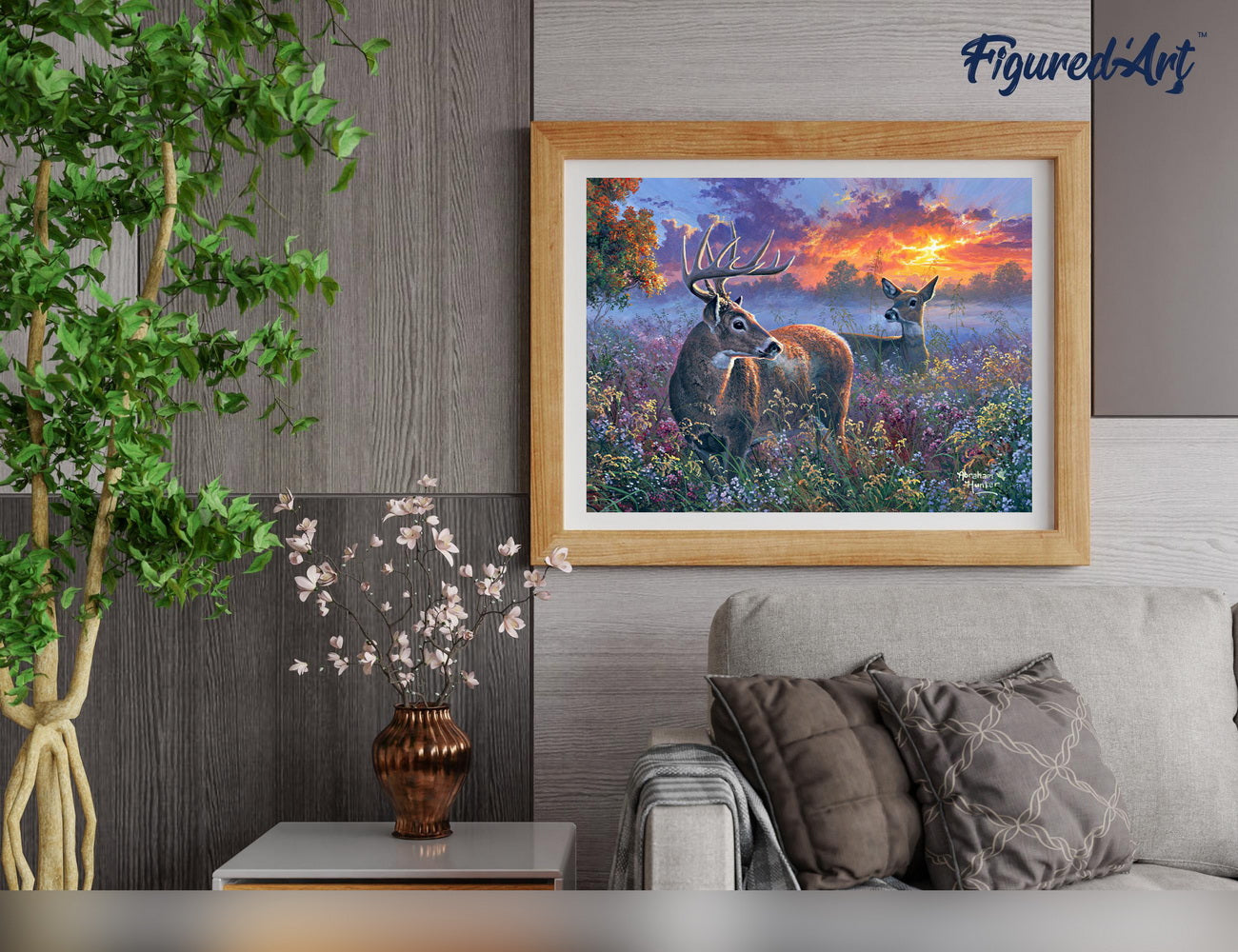 Paint by Numbers Framed - Deer couple