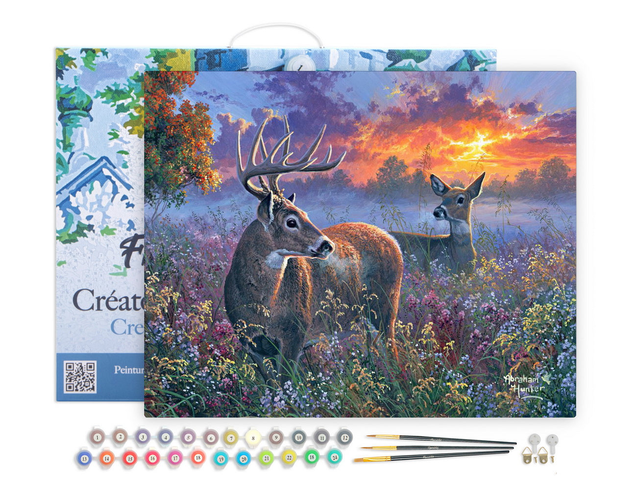 Paint by numbers kit Paint by Numbers Framed - Deer couple Figured'Art