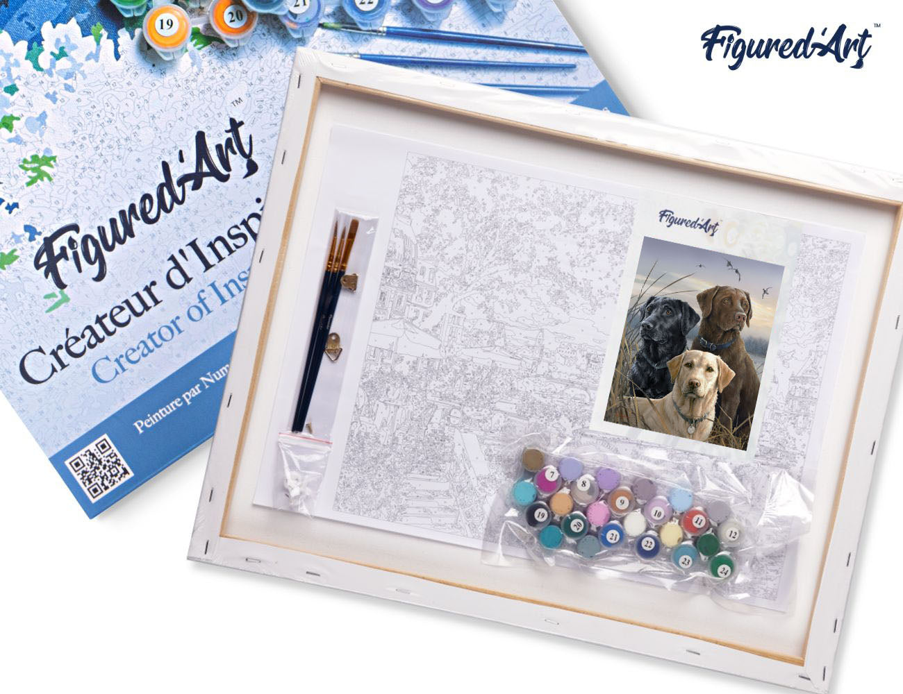 Paint by Numbers Framed - Labrador Trio