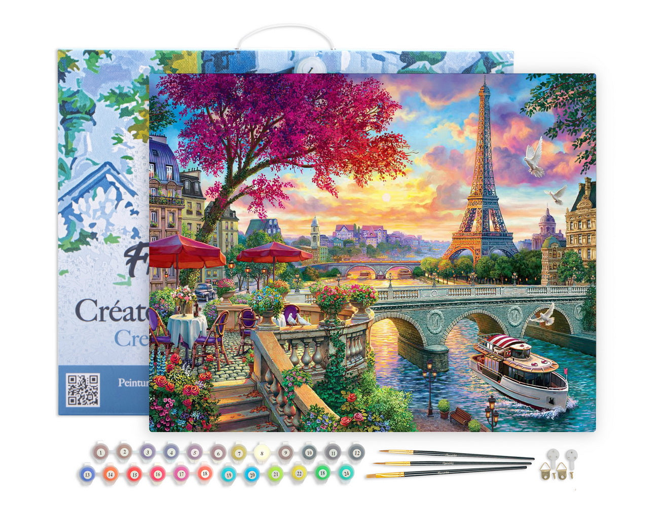 Paint by numbers kit Paint by Numbers Framed - Dinner By The Seine Figured'Art