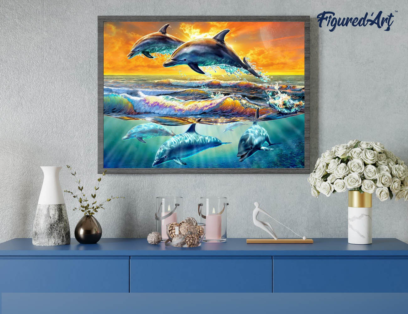 Paint by Numbers rolled - Dolphins