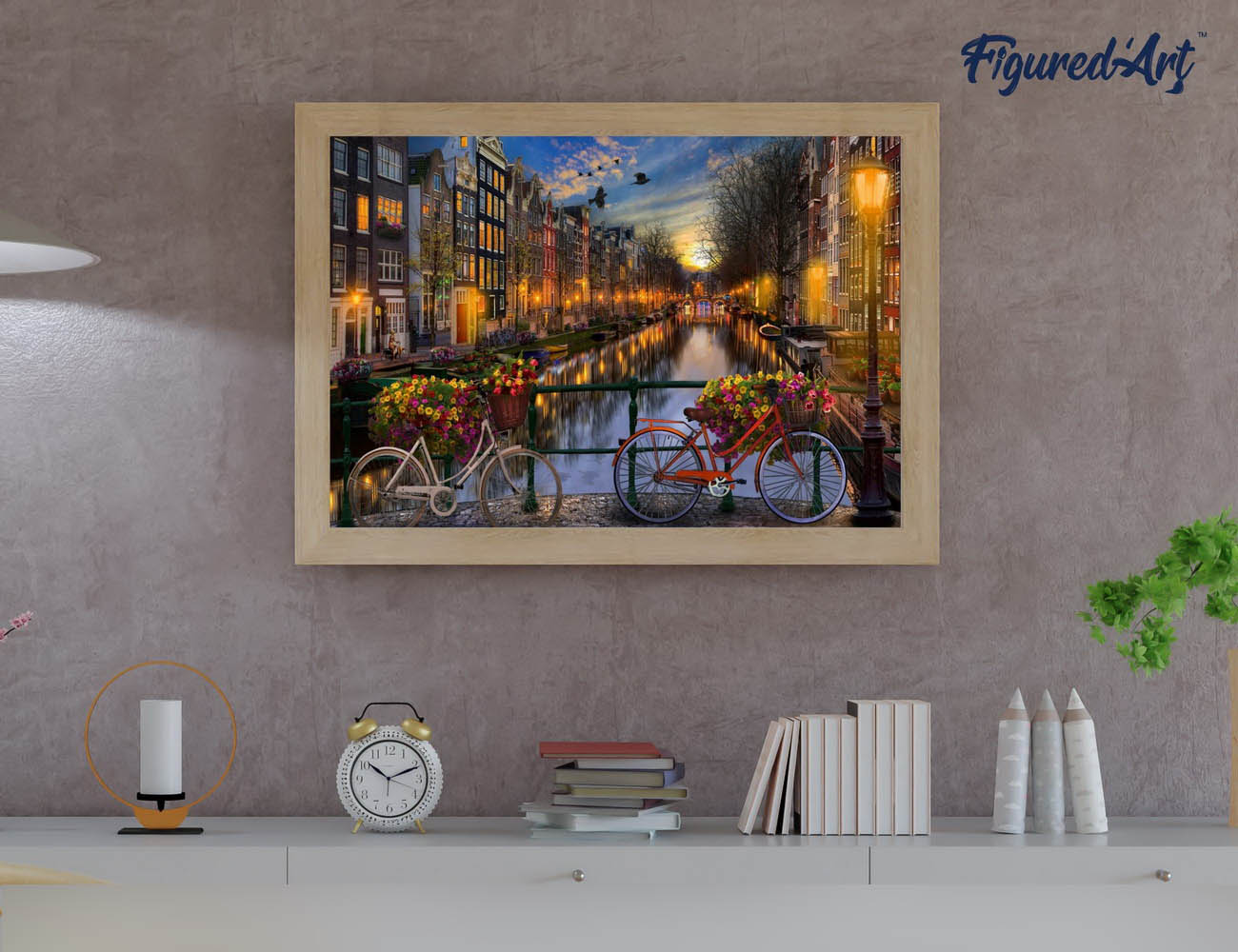 Paint by Numbers Framed - View of Amsterdam canal